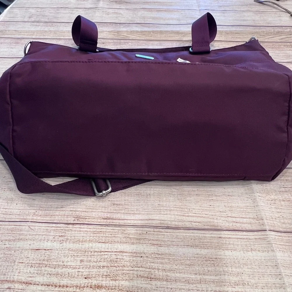 Baggallini Any Day Tote Plum Purple Nylon RFID Crossbody Travel Bag